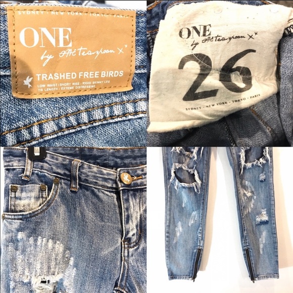 One x One Teaspoon Trashed Free Bird Skinny Jean - Picture 9 of 9